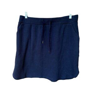C&C California Womens Skirt XL Navy Knit Drawstring‎ Pull-On Knee Length Pockets